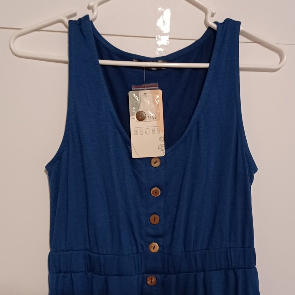 BTFBM Women Summer Sleeveless Tank Mini Dress, Blue, S - Picture 3 of 6